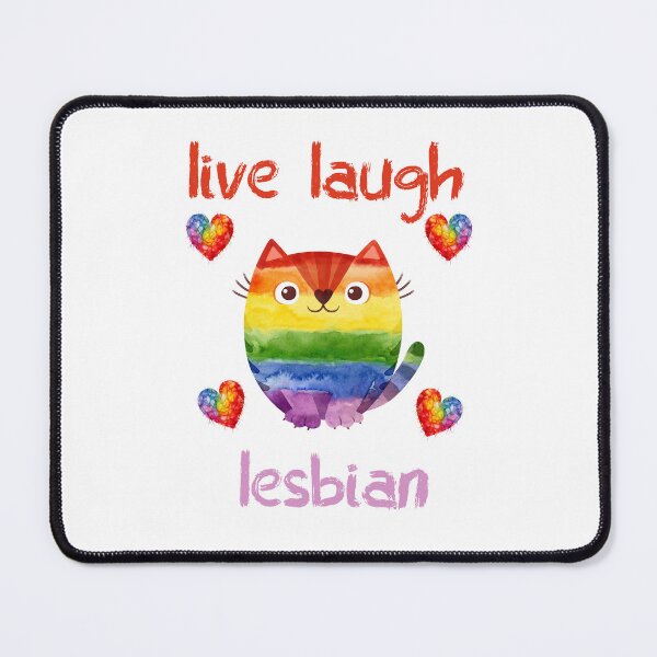 Item preview, Live Laugh Lesbian LGBTQ+ Sweet Cat designed and sold by SunnyFunnyArt.