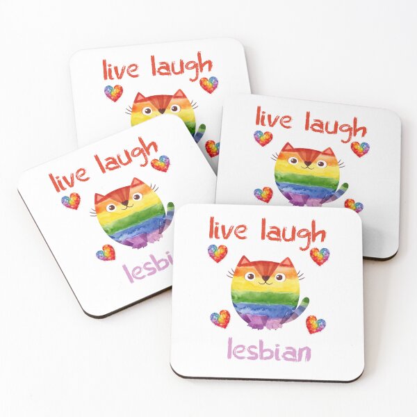 Item preview, Live Laugh Lesbian LGBTQ+ Sweet Cat designed and sold by SunnyFunnyArt.