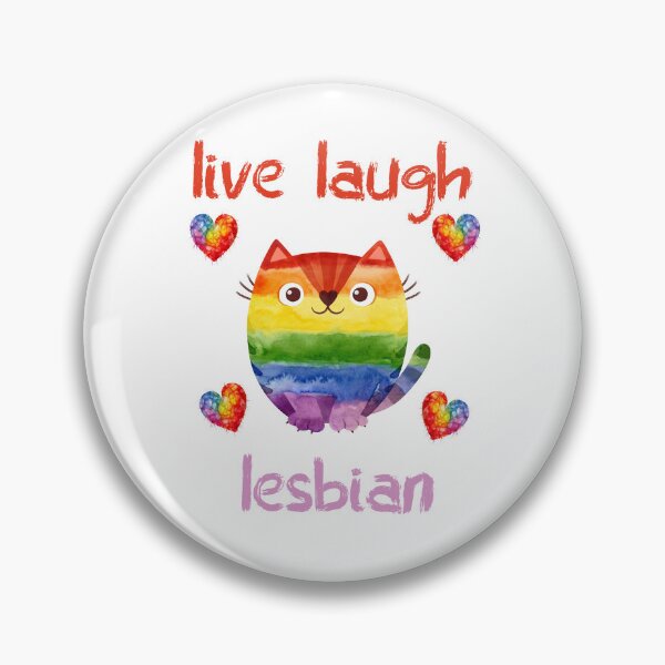 Item preview, Live Laugh Lesbian LGBTQ+ Sweet Cat designed and sold by SunnyFunnyArt.
