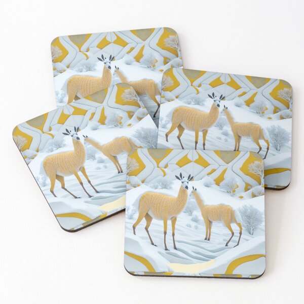 Item preview, Llamas in Harmony: Mesmerizing Op Art Design on a Snowy Landscape designed and sold by AmazingLab.