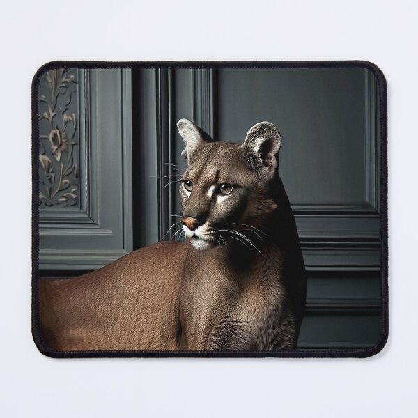 Item preview, Portrait of beautiful puma on dark victorian interior background designed and sold by Reinvention.