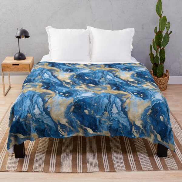 Item preview, Blue and Gold Liquid Marble Texture designed and sold by AestheticsArt81.