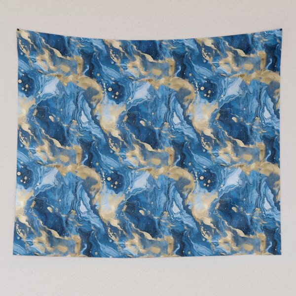 Item preview, Blue and Gold Liquid Marble Texture designed and sold by AestheticsArt81.