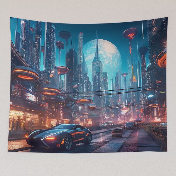 Item preview, Futuristic City - Urban Utopia designed and sold by cyberartmaker.