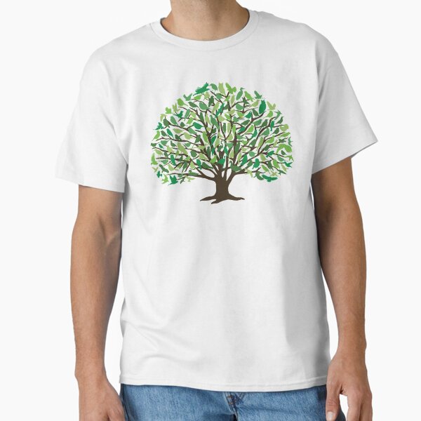 Oak Woodland Birds Summer Green Tree Art Classic T-Shirt