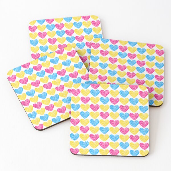 Item preview, Subtle Pansexual Flag Hearts Pattern - white designed and sold by ontrendshirts.
