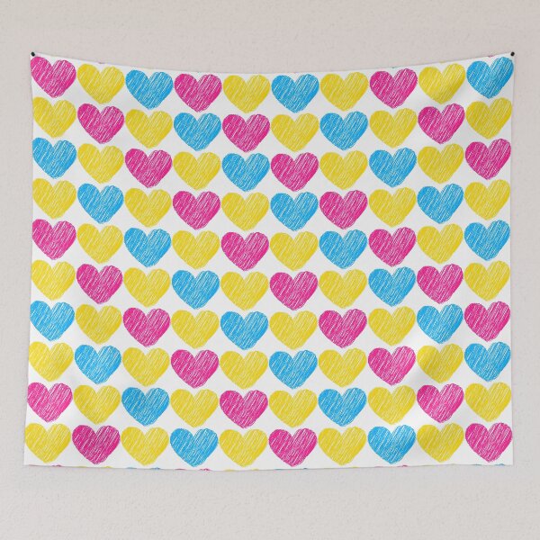 Item preview, Subtle Pansexual Flag Hearts Pattern - white designed and sold by ontrendshirts.