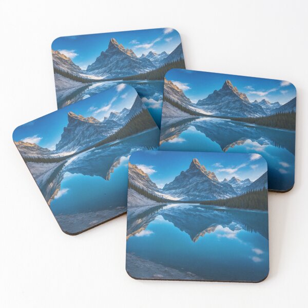 Item preview, Mountain landscapes with a clear blue lake and reflection, Ai Generated Art designed and sold by AiGens.