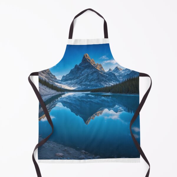 Item preview, Mountain landscapes with a clear blue lake and reflection, Ai Generated Art designed and sold by AiGens.