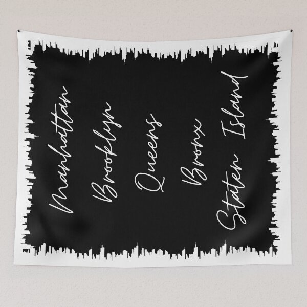 Item preview, NYC Skyline Aesthetic With 5 Boroughs - White designed and sold by PunjabanJatti.