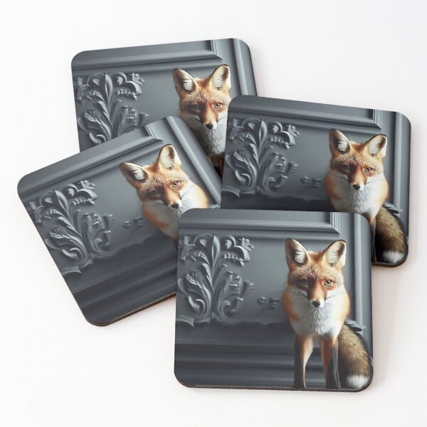 Item preview, Portrait of beautiful wild fox on dark victorian interior background  designed and sold by Reinvention.