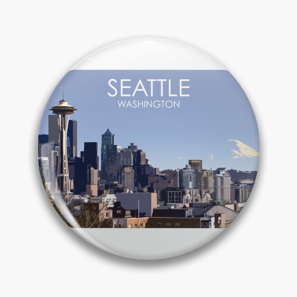 Item preview, Seattle, Washington, USA, Travel Print, Winter designed and sold by summattodraw.