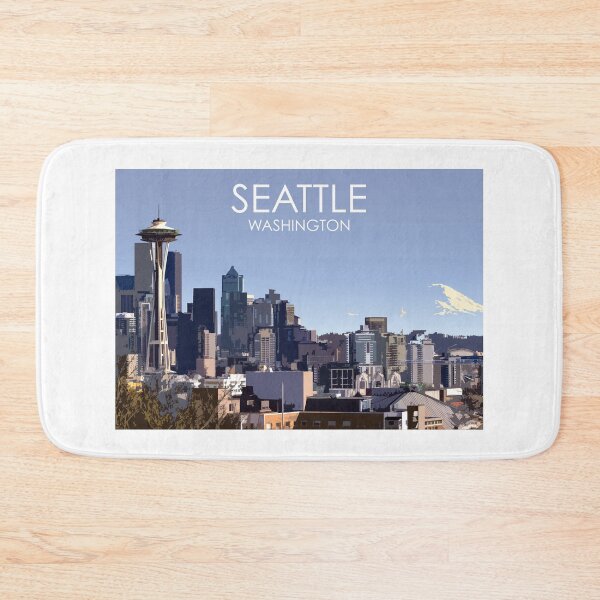 Item preview, Seattle, Washington, USA, Travel Print, Winter designed and sold by summattodraw.