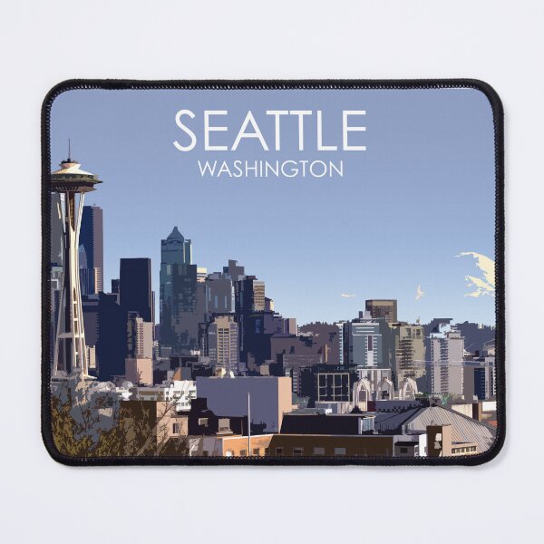 Artikelvorschau, Seattle, Washington, USA, Reisedruck, Winter entworfen und verkauft von summattodraw.