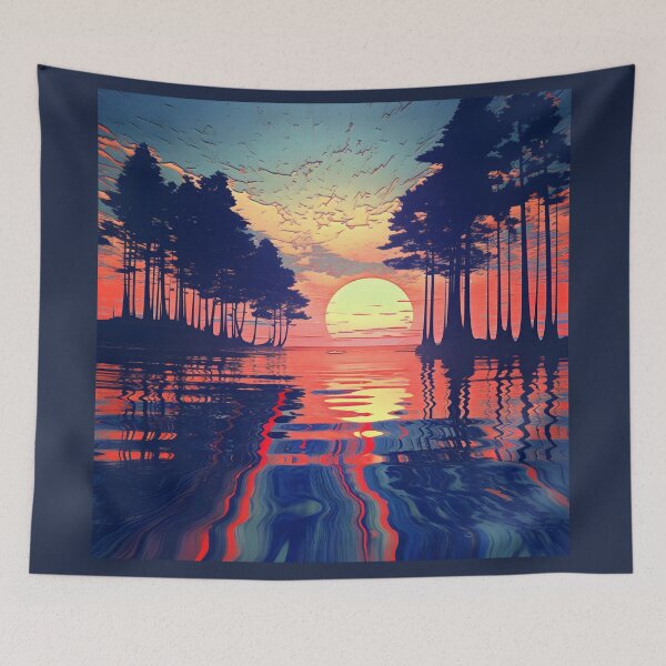 Artikelvorschau, Retrowave-Strandlandschaft entworfen und verkauft von NaNaSpaceStore.