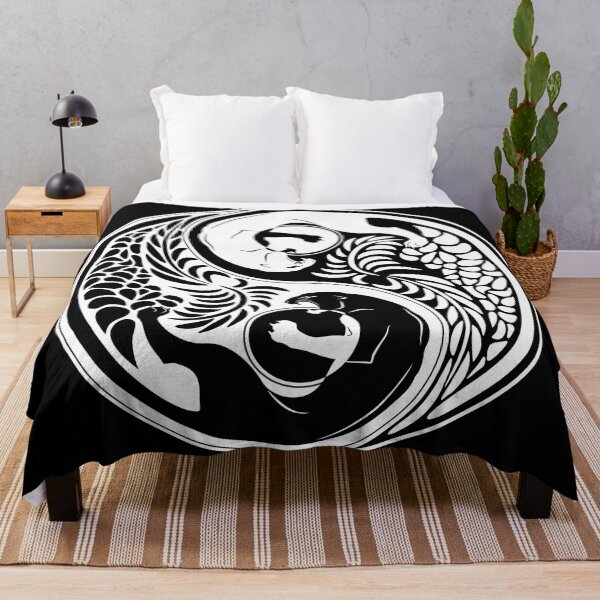 Item preview, Yin Yang Wild Cat Black and White Tattoo Style designed and sold by BluedarkArt.