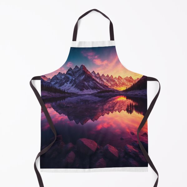 Item preview, Mountain landscapes with a sunset over the lake and reflection, Ai Generated Art designed and sold by AiGens.