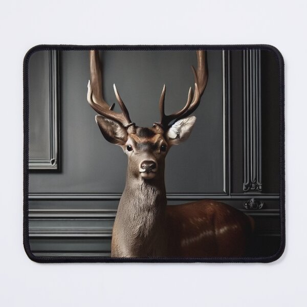 Item preview, Portrait of beautiful wild deer on dark victorian interior background designed and sold by Reinvention.