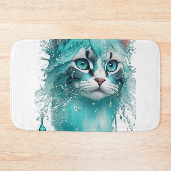 Item preview, Blue cat, water colour kitten effect designed and sold by Ultimatedezign.