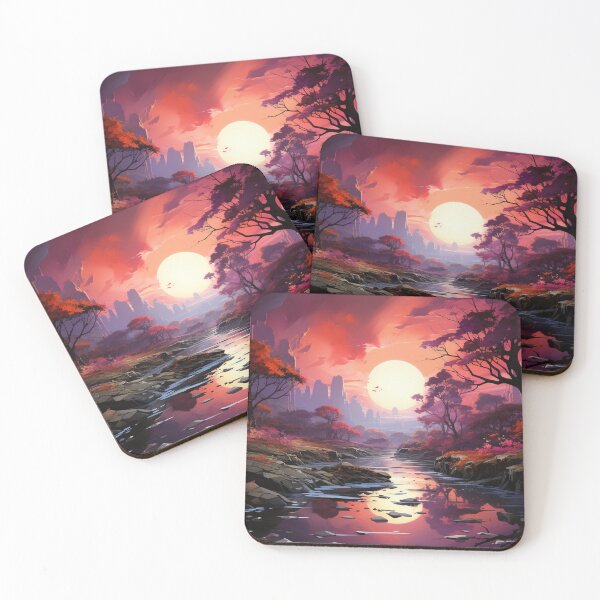 Item preview, Snow-Dusted Peaks dusk: An Ethereal Dreamscape  designed and sold by Moisky Art.