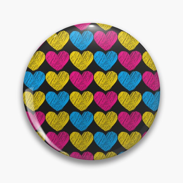 Item preview, Subtle Pansexual Flag Hearts Pattern - black designed and sold by ontrendshirts.