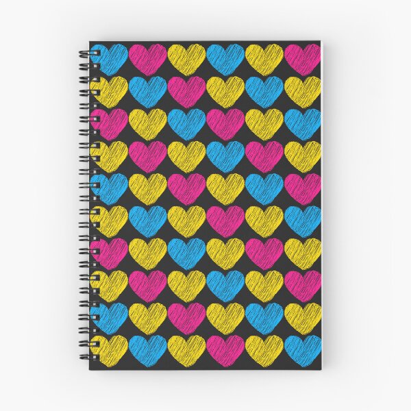 Item preview, Subtle Pansexual Flag Hearts Pattern - black designed and sold by ontrendshirts.