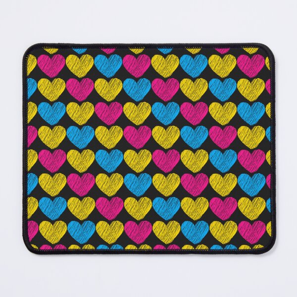 Item preview, Subtle Pansexual Flag Hearts Pattern - black designed and sold by ontrendshirts.