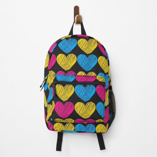 Item preview, Subtle Pansexual Flag Hearts Pattern - black designed and sold by ontrendshirts.