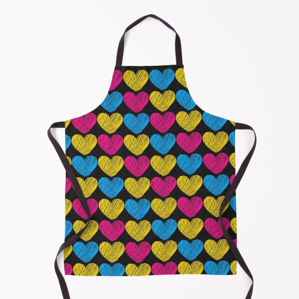 Item preview, Subtle Pansexual Flag Hearts Pattern - black designed and sold by ontrendshirts.