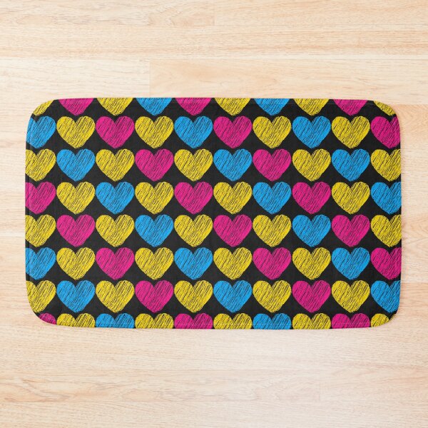 Item preview, Subtle Pansexual Flag Hearts Pattern - black designed and sold by ontrendshirts.