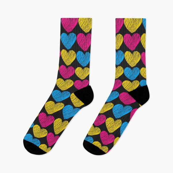 Item preview, Subtle Pansexual Flag Hearts Pattern - black designed and sold by ontrendshirts.