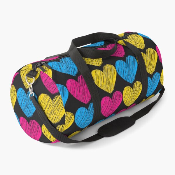 Item preview, Subtle Pansexual Flag Hearts Pattern - black designed and sold by ontrendshirts.