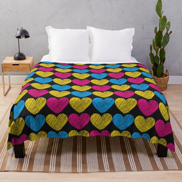 Item preview, Subtle Pansexual Flag Hearts Pattern - black designed and sold by ontrendshirts.