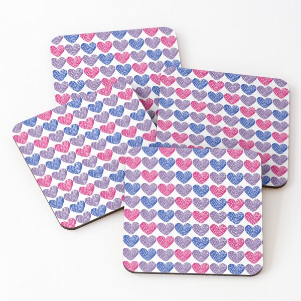 Item preview, Subtle Bisexual Flag Hearts Pattern - white designed and sold by ontrendshirts.