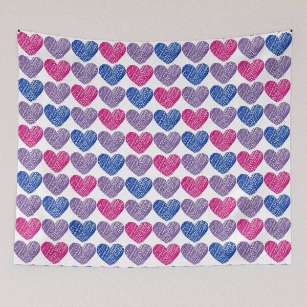 Item preview, Subtle Bisexual Flag Hearts Pattern - white designed and sold by ontrendshirts.