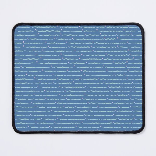Aperçu de l'œuvre Lignes et points ondulés dessinés à la main sans soudure - Bleu créée et vendue par Ili Dobi.