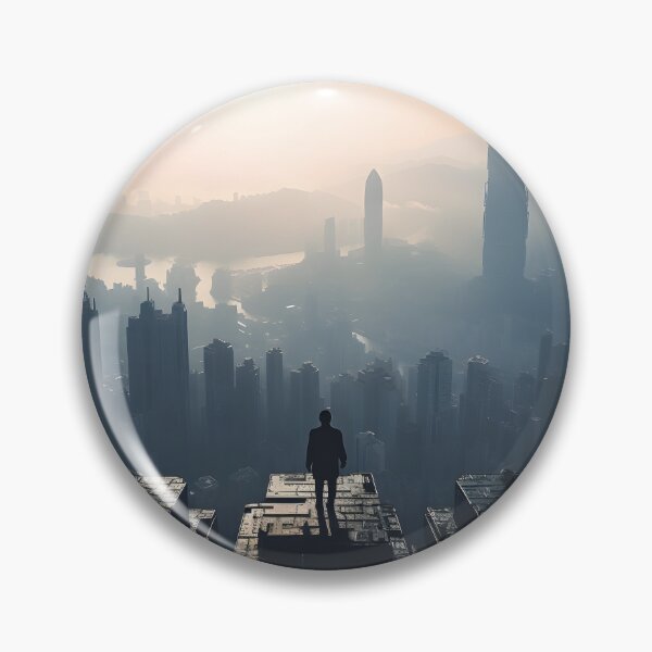 Item preview,  AI Generated Art Cyberpunk City Morning designed and sold by patricklevar.
