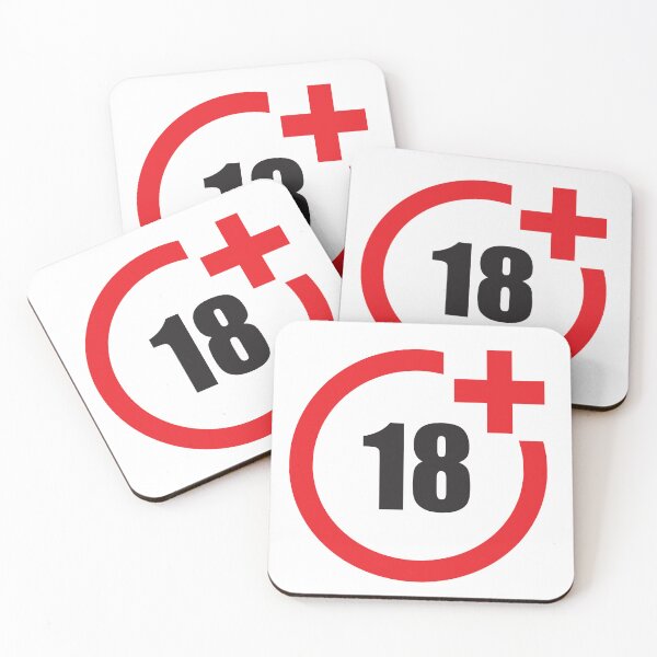 Item preview, 18 plus icon in trendy flat style Sticker designed and sold by vikyky.