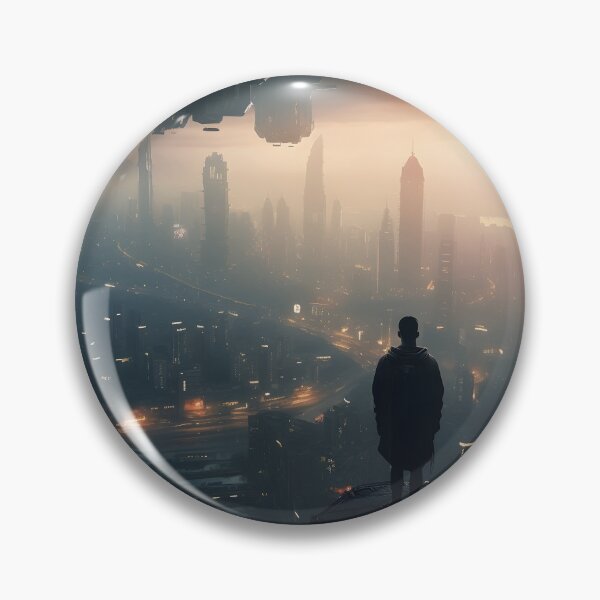 Item preview,  AI Generated Art Cyberpunk City Morning designed and sold by patricklevar.