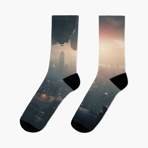 Item preview,  AI Generated Art Cyberpunk City Morning designed and sold by patricklevar.