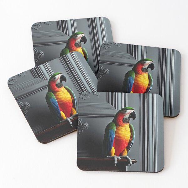 Item preview, Portrait of beautiful parrot on dark victorian interior background  designed and sold by Reinvention.