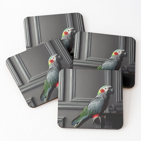 Item preview, Portrait of beautiful parrot on dark victorian interior background  designed and sold by Reinvention.