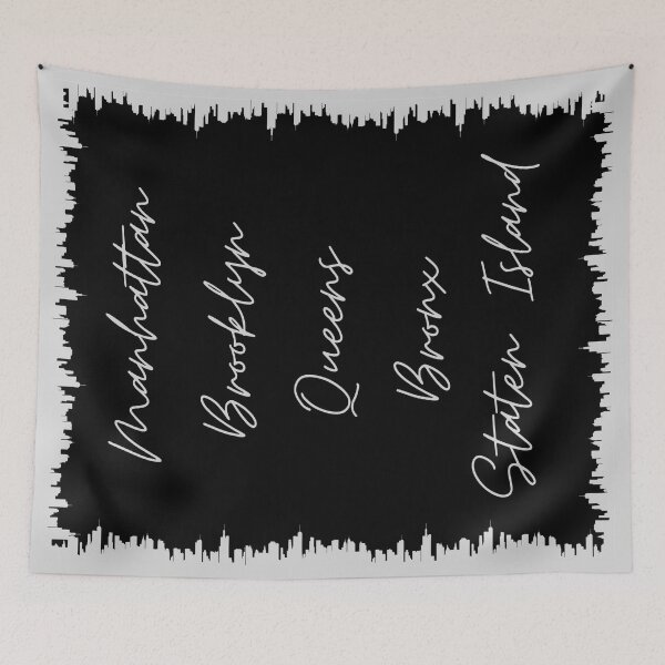 Item preview, NYC Skyline Aesthetic With 5 Boroughs - Light Gray designed and sold by PunjabanJatti.