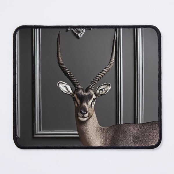 Item preview, Portrait of beautiful antelope on dark victorian interior background designed and sold by Reinvention.