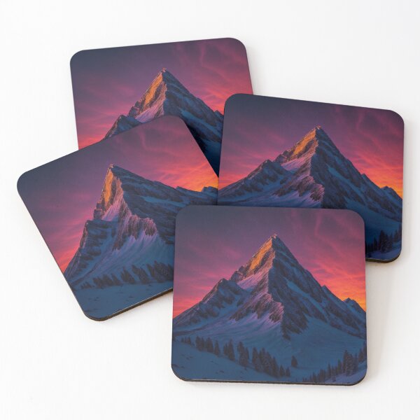 Item preview, Mountain Peak with the Last Light of Sunset Hitting Its Summit, Ai Generated Art designed and sold by AiGens.