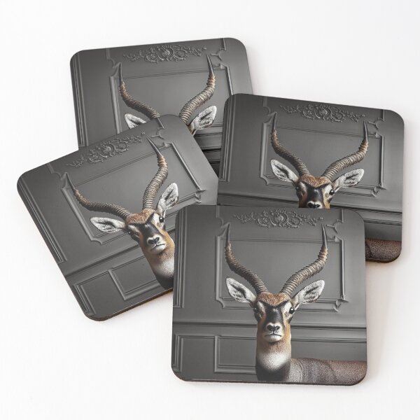 Item preview, Portrait of beautiful antelope on dark victorian interior background  designed and sold by Reinvention.