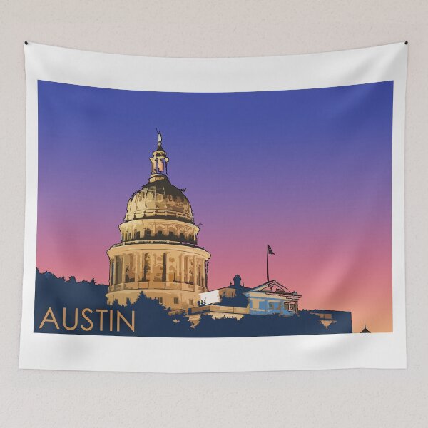 Item preview, Austin, Texas, State Capitol, USA, Travel Print designed and sold by summattodraw.