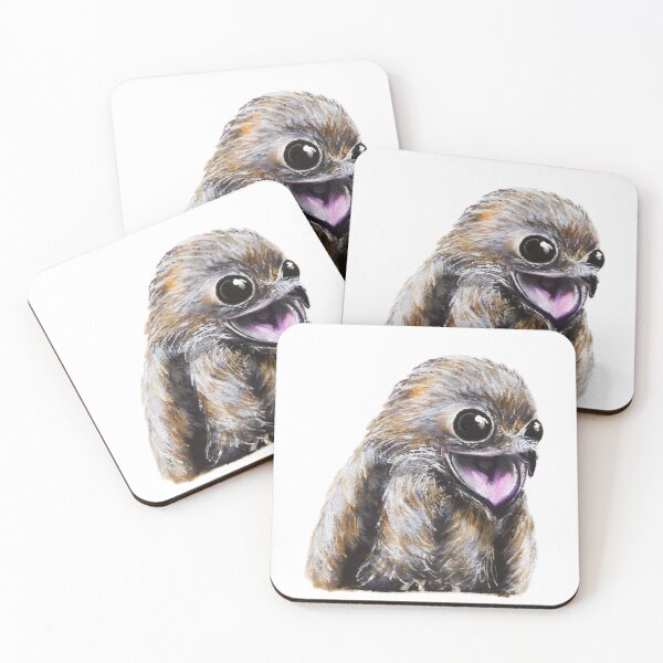 Item preview, Happy Potoo bird watercolour painting designed and sold by Funsize-Art.