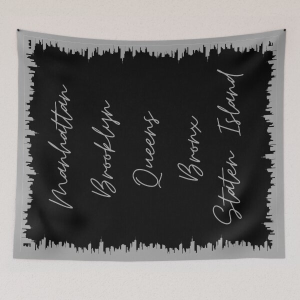 Item preview, NYC Skyline Aesthetic With 5 Boroughs - Gray designed and sold by PunjabanJatti.