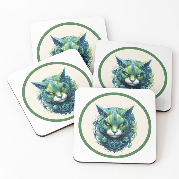 Item preview, Green robocat 1 designed and sold by psychedArts.